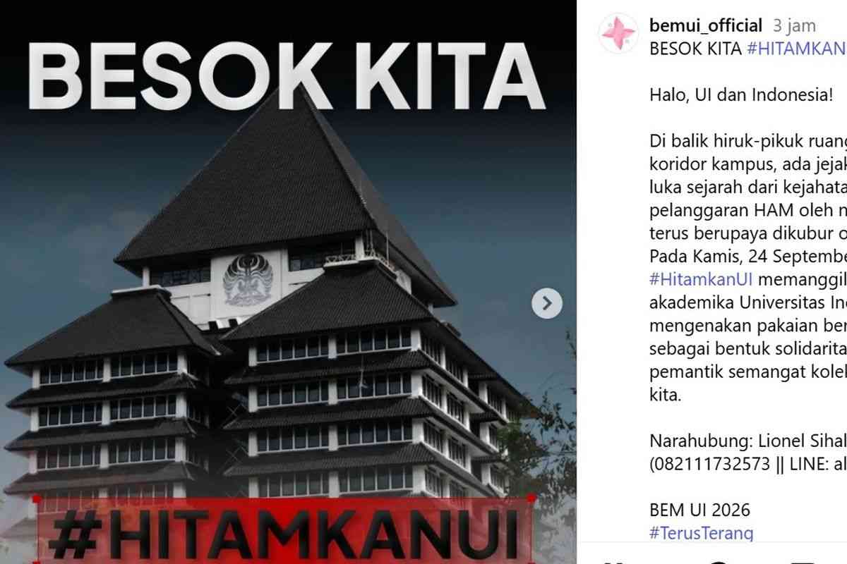 Kenapa BEM UI Pakai Baju Serba Hitam untuk Aksi 24 September 2026?